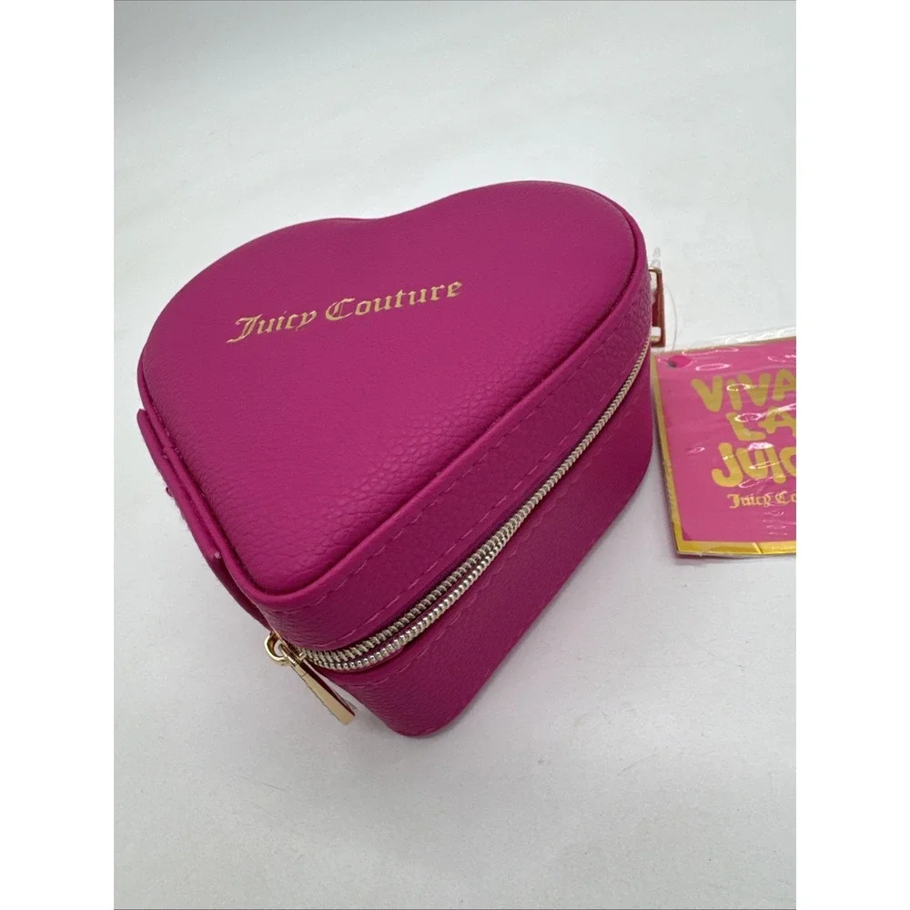 Juicy Couture NWT Pink Heart Zip Case For Jewelry